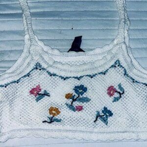 White Crochet Crop Top